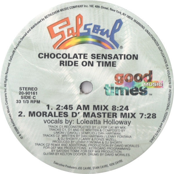 Loleatta Holloway : Chocolate Sensation / Ride On Time (2x12")