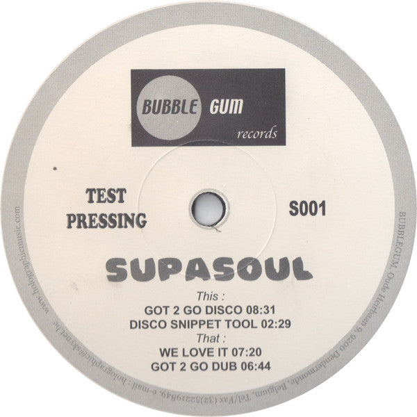 Supasoul : Got 2 Go Disco (12", TP)