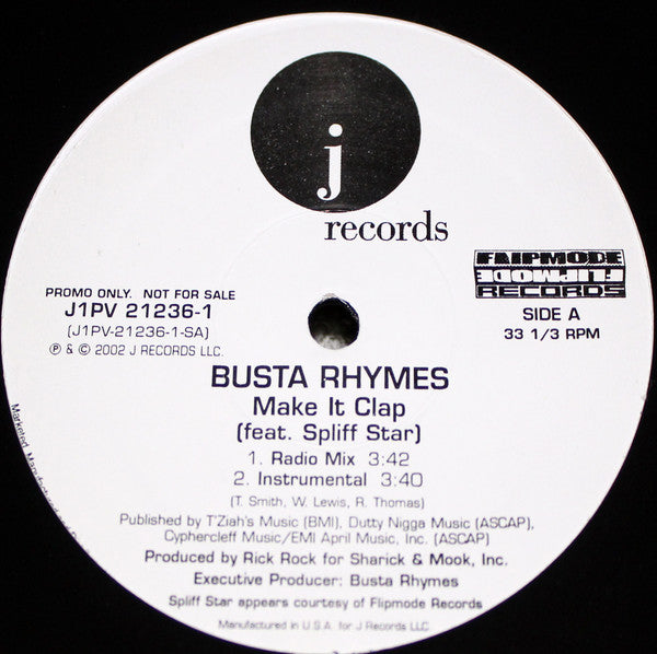 Busta Rhymes : Make It Clap (12", Promo)