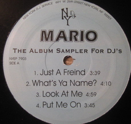 Mario : The Album Sampler For Dj's (12", Smplr)