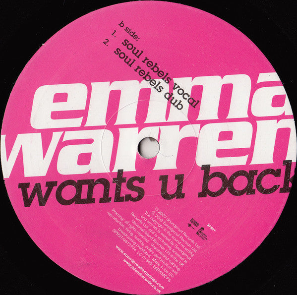Emma Warren : Wants U Back (12")