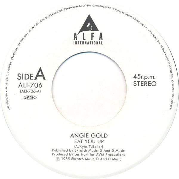 Angie Gold : Eat You Up (7", Single)