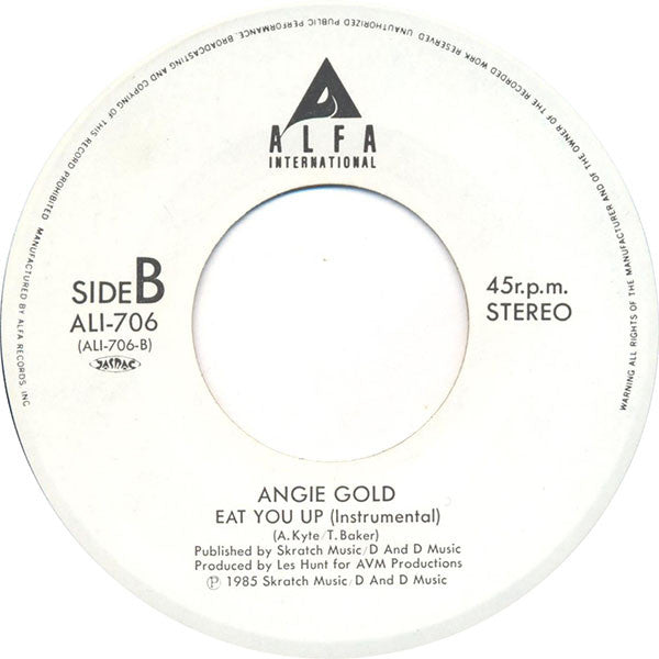 Angie Gold : Eat You Up (7", Single)