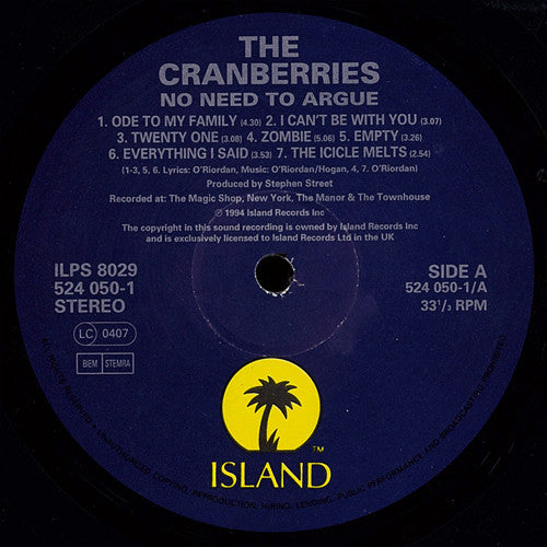 The Cranberries : No Need To Argue (LP, Album)