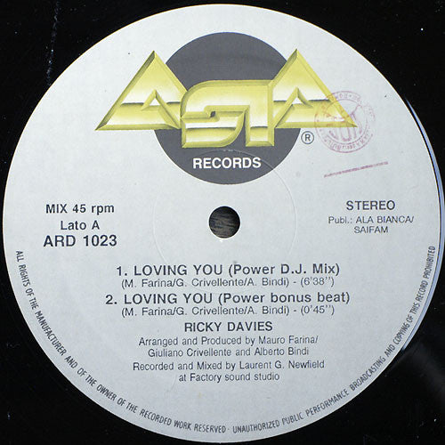 Ricky Davies : Loving You (12")