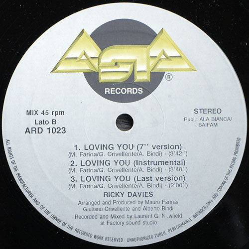Ricky Davies : Loving You (12")