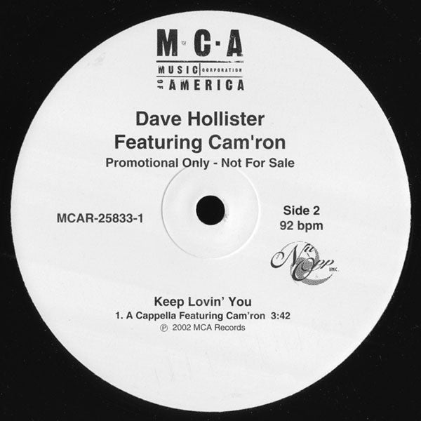 Dave Hollister Featuring Cam'Ron : Keep Lovin' You (12", Promo)