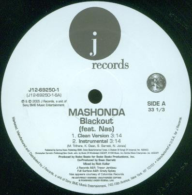 Mashonda Feat. Nas : Blackout (12", Promo)