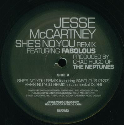 Jesse McCartney : She's No You (Remix) (12", Single, Promo)