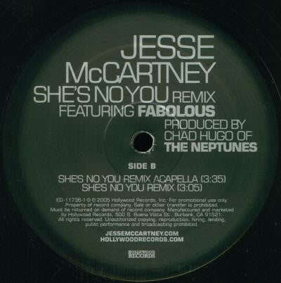Jesse McCartney : She's No You (Remix) (12", Single, Promo)