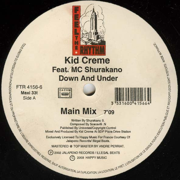 Kid Crème Feat. MC Shurakano : Down And Under (12")