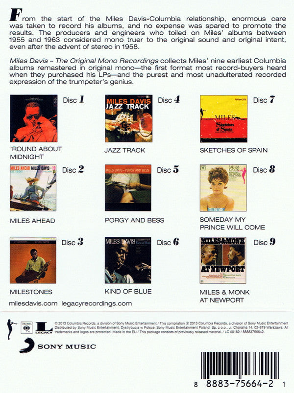 Miles Davis : The Original Mono Recordings (9xCD, Comp, Mono, RM + Box)
