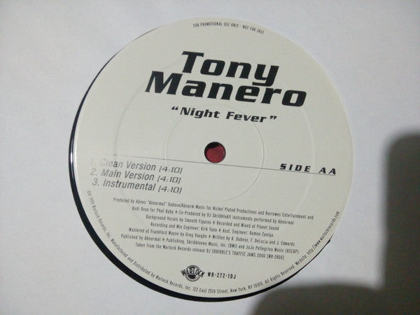 JoJo Pellegrino, Tony Manero : Bah Dah Bing, Bah Dah Boom / Night Fever  (12", Promo)
