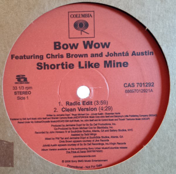 Bow Wow : Shortie Like Mine (12", Promo)