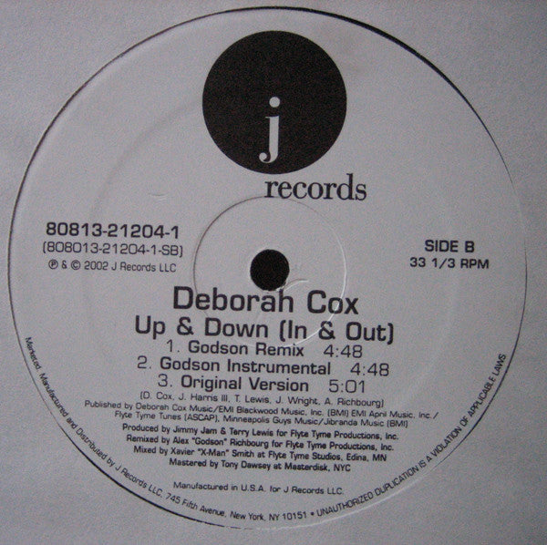 Deborah Cox : Up & Down (In & Out) (12", Single)