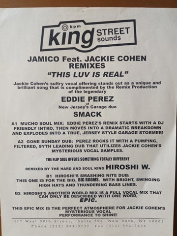 Jamico Featuring Jackie Cohen : This Luv Is Real (Part II) (12", W/Lbl)