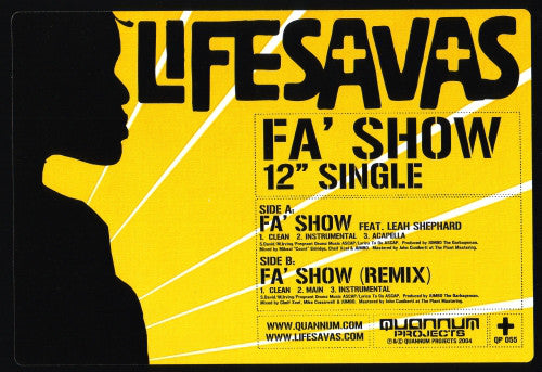 Lifesavas : Fa' Show (12", Single)