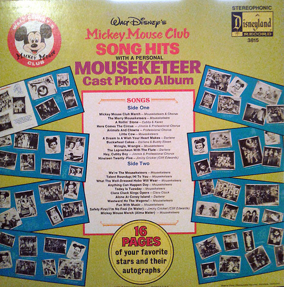 Mickey Mouse Club : Song Hits With A Personal Mouseketeer Cast Photo Album (LP, Album)