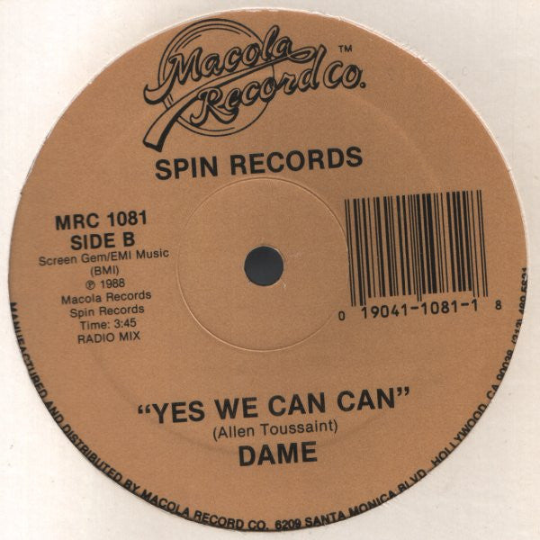 Dame : Yes We Can Can (12", Single)