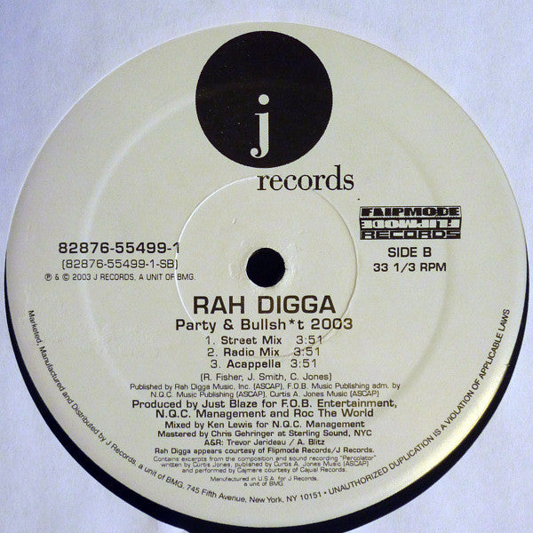 Rah Digga : Party & Bullsh*t 2003 (12")