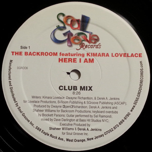 The Back Room Featuring Kimara Lovelace : Here I Am (12")