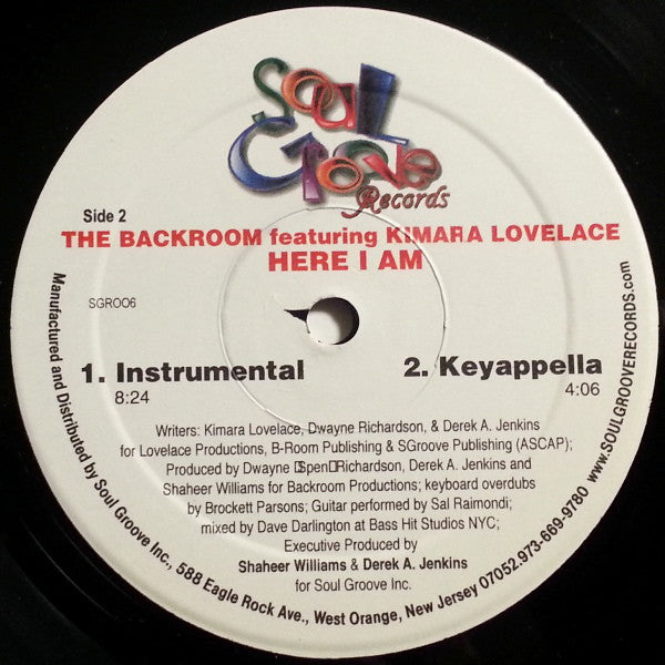 The Back Room Featuring Kimara Lovelace : Here I Am (12")