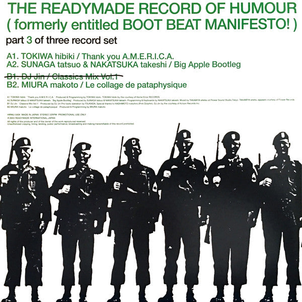 Various : The Readymade Record Of Humour (Formerly Entitled Boot Beat Manifesto!) (12", Comp, Promo)