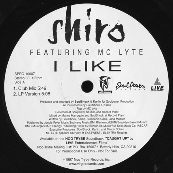 Shiro Featuring MC Lyte : I Like (12", Promo)