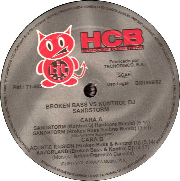 Broken Bass vs. DJ Kontrol (2) : Sandstorm (12")
