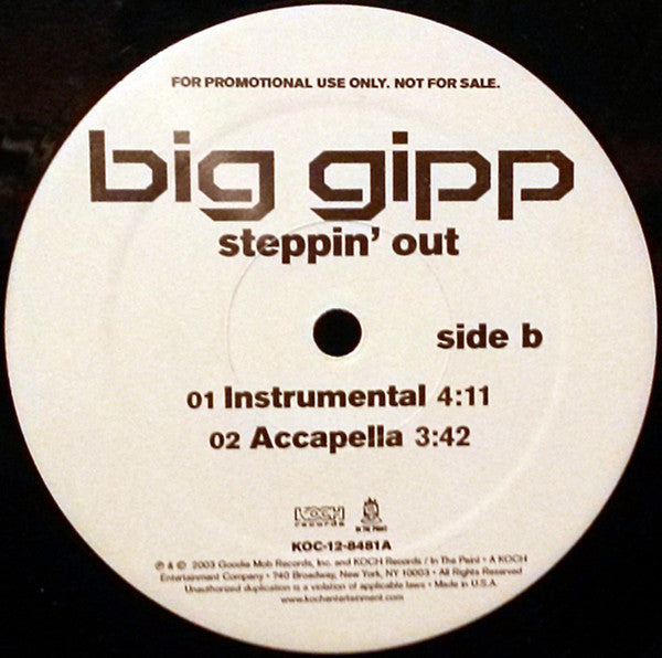 Big Gipp : Steppin' Out (12", Promo)