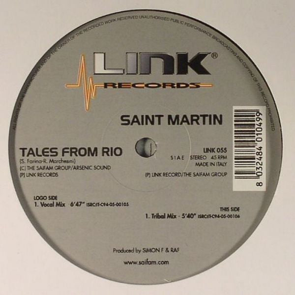 Saint Martin : Tales From Rio (12")