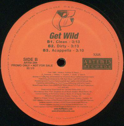 Ruff Ryders : Get Wild (12", Promo)