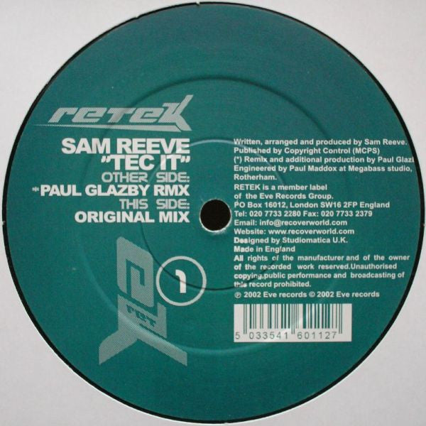 Samuel E Reeve : Tec It (12")