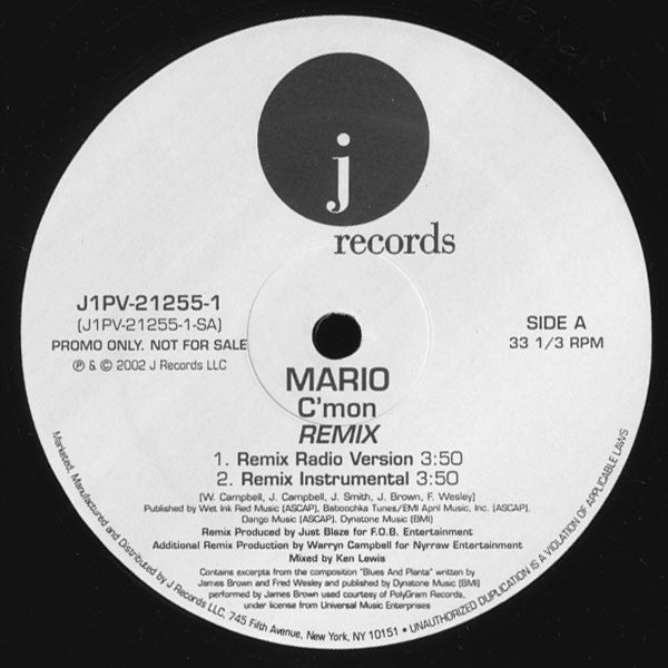 Mario : C'mon (12")