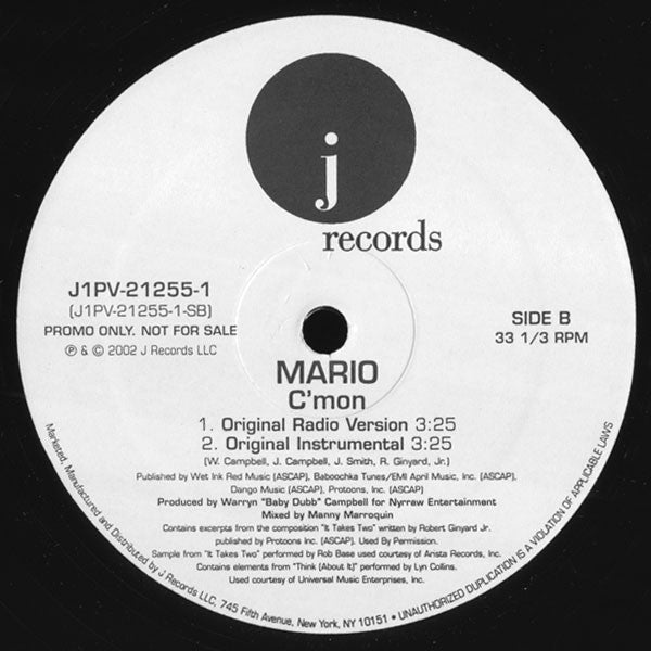 Mario : C'mon (12")