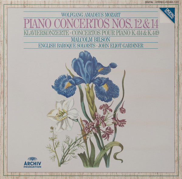 Wolfgang Amadeus Mozart - Malcolm Bilson â€?The English Baroque Soloists â€?John Eliot Gardiner : Piano Concertos Nos. 12 & 14 â€?Klavierkonzerte â€?Concertos Pour Piano K.414 & K.449 (LP, Album, Gat)