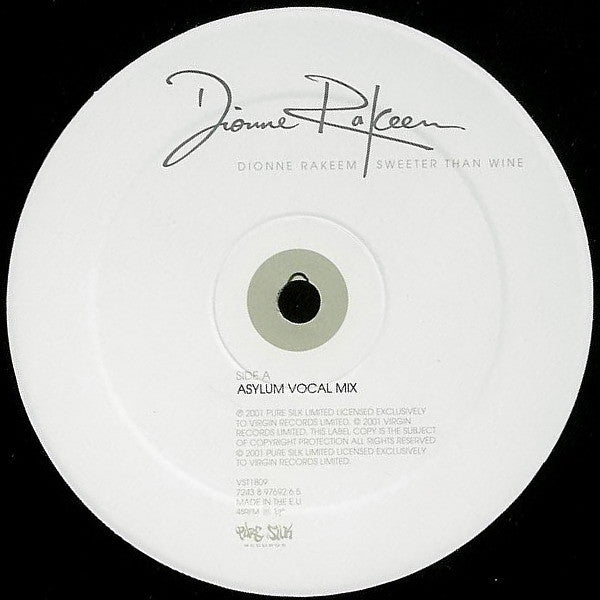 Dionne Rakeem : Sweeter Than Wine (12", Single)