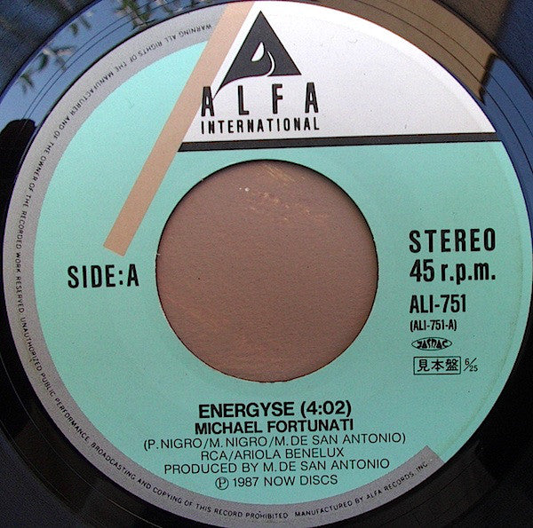 Michael Fortunati : エナジャイズ Energyse / 僕の夢 Mia Liberta (7", Single, Promo)