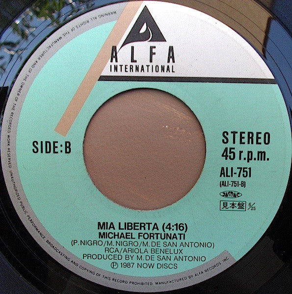 Michael Fortunati : エナジャイズ Energyse / 僕の夢 Mia Liberta (7", Single, Promo)