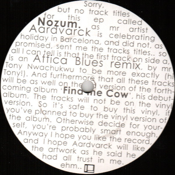 Aardvarck : Nozum (12")