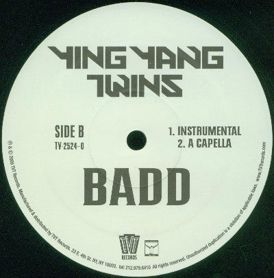 Ying Yang Twins Feat. Mike Jones (2) & Mr. Collipark : Badd (12")