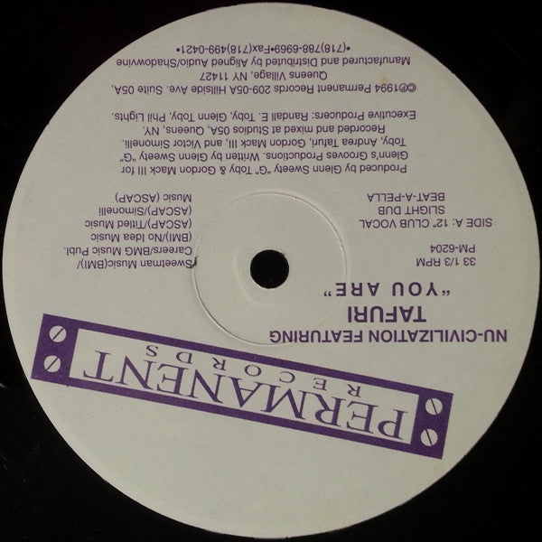 Nu Civilization Featuring Tafuri : You Are (12")