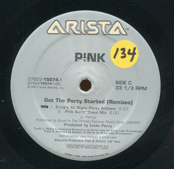 P!NK : Get The Party Started (Remixes) (2x12")