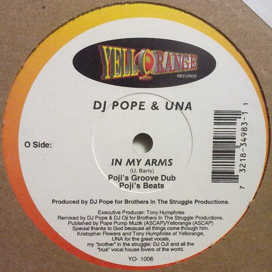 DJ Pope & Una : In My  Arms (12")