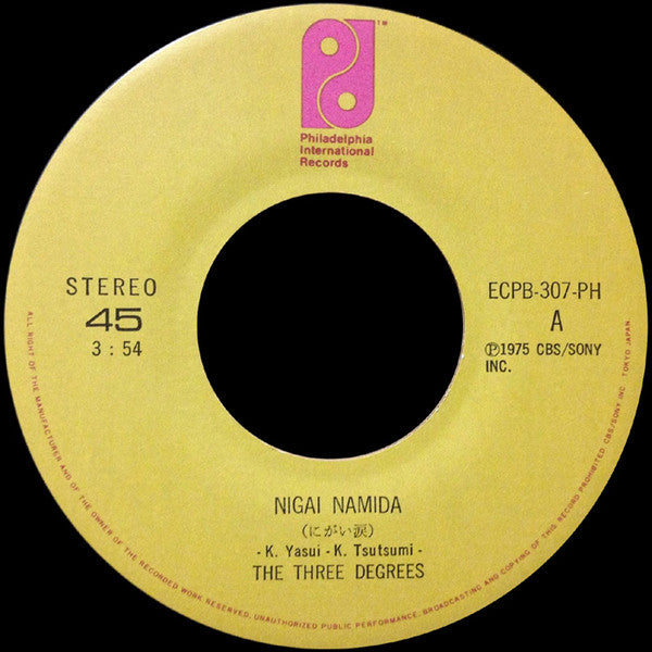 The Three Degrees = The Three Degrees : にがい涙 = Nigai Namida (7", Single)