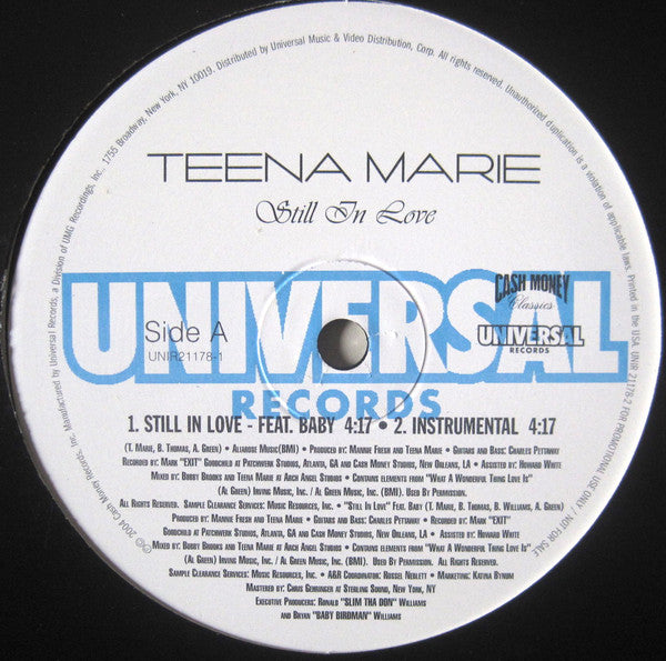 Teena Marie : Still In Love (12", Promo)