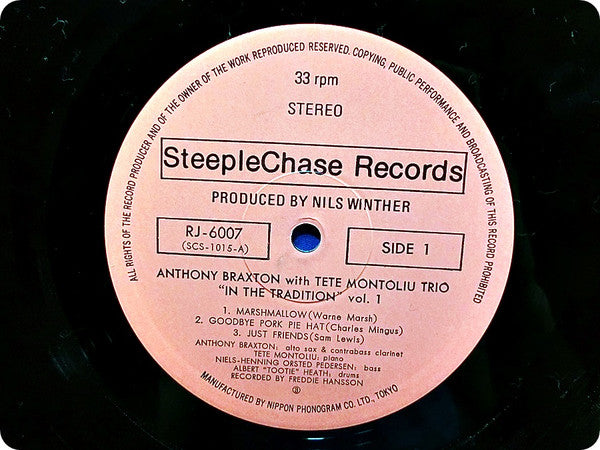 Anthony Braxton : In The Tradition (LP, Album)
