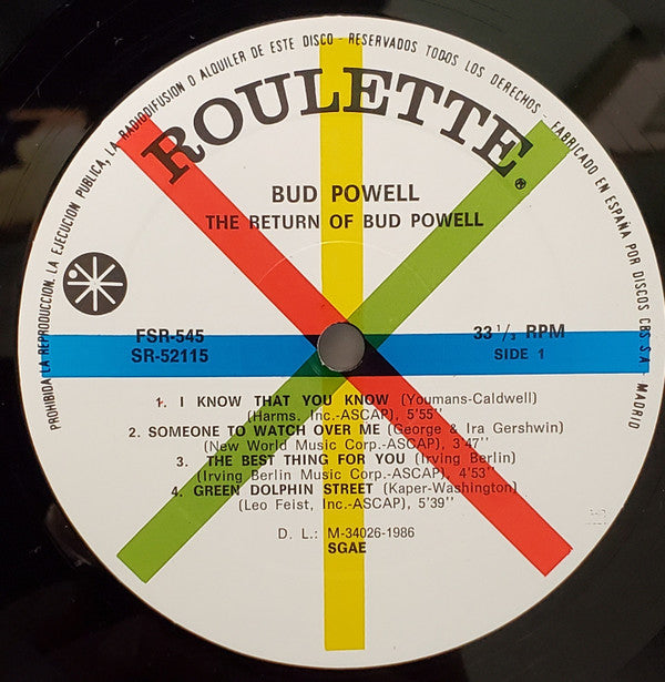Bud Powell : The Return Of Bud Powell (LP)