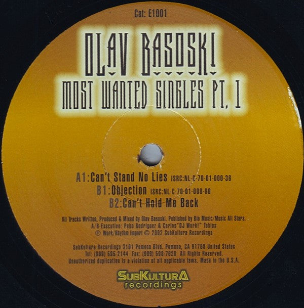 Olav Basoski : Most Wanted Singles Pt. 1 (12")