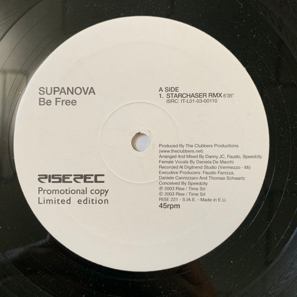 Supanova (6) : Be Free (12", Mixed, Promo, S/Edition)